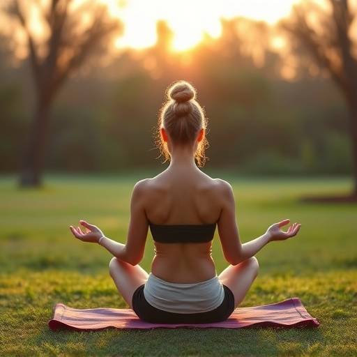 A person sitting in a lotus position meditating outdoors